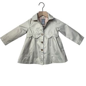 Tahari Girl’s Raincoat. Button up with scalloped edge detailing 18 months